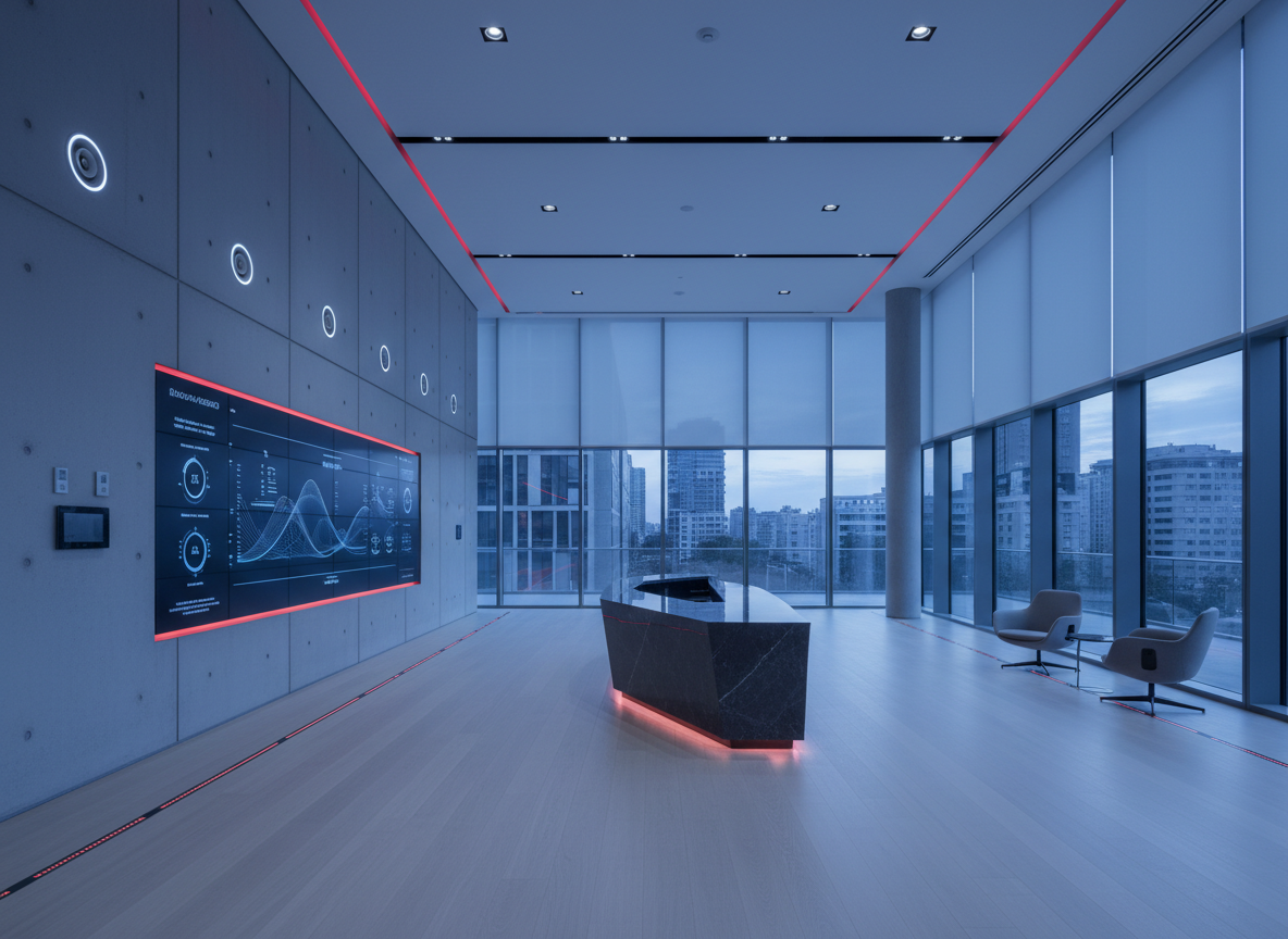 Smart building interior with connected IoT devices
